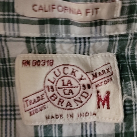 Lucky Brand Sz M Button Down shirt 100% cotton - Picture 6 of 7